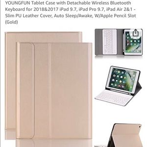 iPad tablet case with detachable Bluetooth keyboard